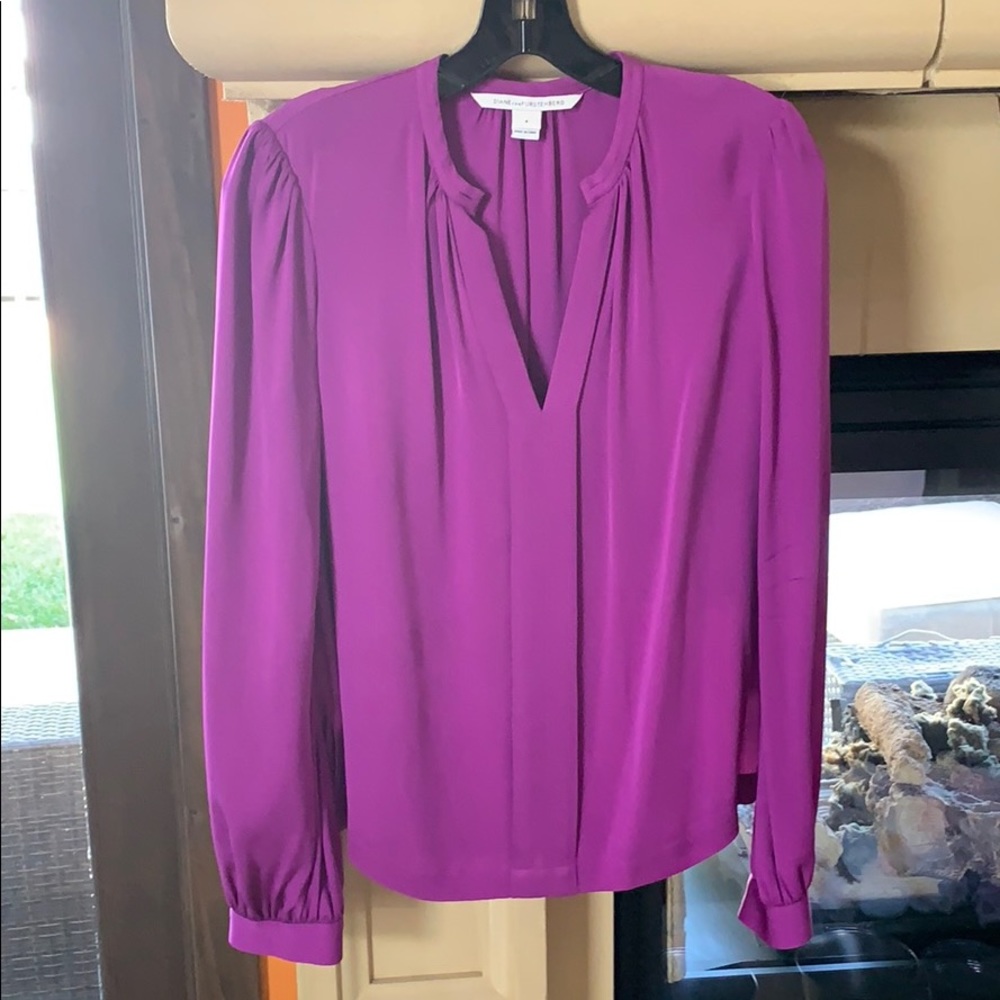 Diane von Furstenberg purple blouse